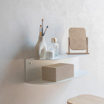 MILUKA rippuv garderoobilaud 60 cm valge | Flying Vanity v&auml;ike metallist 2 riiuliga | Seintele paigaldatav toelettlaud meigiks ja magamistoaks | Ovva mudel | Ovva Model