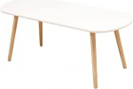 Willonin ovaalne k&uuml;ljelaud, ovaalne kohvilaud 110 x 50 x 45 cm, t&auml;ispuidust jalgadega kohvilaud, elutoa laudade kombinatsioon valge minimalism