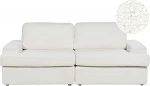 Beliani 3-kohaline diivan kangakattega Boucl&eacute; valge paks istmepadi laiad k&auml;etoed Alla