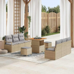 Homgoday Garten-Sofa-Set mit Tisch | Poly-Rattan & Akazienholz | Bequem f&uuml;r Terrasse & Garten Model3362477