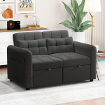 Merax Loveseat Compact Diivan 2-kohaline 3 in 1 v&auml;ljat&otilde;mmatav diivan koos USB hoiukottide ja padjadega - kaasaegne diivanvoodi v&auml;ikestesse korteritesse