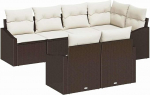 Rantry Diivan komplekt mit Kissen 7 tk Braun Poly Rattan Gartenm&ouml;bel Model3346758