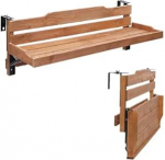 Faltbarer Wandtisch Outdoor Verstellbar & Stabil Ger&auml;umiger Schreibtisch f&uuml;r Balkon & Gel&auml;nder Perfekt f&uuml;r kleine R&auml;ume (90cm)