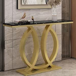 Moodne konsoollaud metallist alusega, diivanilaud esikusse, esiku laud elutuppa, esikusse, esikusse, sissep&auml;&auml;suks (must 1)