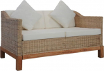 GuyAna 2-kohaline diivan koos padjadega Natural Rattan Poly Rattan 2-kohaline rotangist diivan Aia diivan