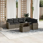 Garten-Sofagarnitur Ecksofa & Mittelsofa Set - PE-Rattan, Grau, 62x62x69 cm - f&uuml;r Terrasse und Innenhof Model3267300