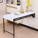 Wandmontierter Klapptisch f&uuml;r K&uuml;che B&uuml;ro Schlafzimmer Balkon Wei&szlig; Holz schwimmende Esszimmer Computer Schreibtisch B&uuml;rom&ouml;bel Faltbarer Balkontisch