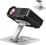 Lauaprojektori kinnitus 360&deg; p&ouml;&ouml;ratav projektori katusealune projektori kinnitus projektori alus 1/4-tollise kruvi liidesega, universaalne projektori kinnitus kodukino, m&auml;ngutoa, kontori jaoks (h&otilde;bedane)