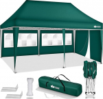 tillvex Gazebo 3 x 6 m veekindel pop-up kokkupandav Gazebo k&otilde;rguse reguleeritav aiatelk UV kaitse 50+ peotelk koos kotiga aeda (roheline - 3 k&uuml;lgpaneeliga)