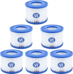 Pack of 6 Filter Cartridges for Pool Type VI, Filter Cartridges Pool for Bestway Pool Filter for Lay Z Spa, MSPA Whirlpool asendusfilter Miami Hawaii Vegas Monaco Palm Springs jaoks