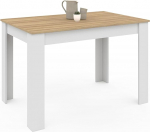 IDMarket - ROZY Rectangular Dining Table for 6 People White Beech Effect Top 110 cm