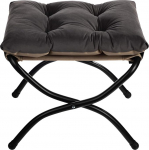 HollyHOME Footstool Foldable Footrest Footrest Foldable Stool with Metal Legs Foot Stool with Removable Padded Seat Velvet Dark Grey