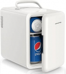 VINATO minik&uuml;lmik, 6-liitrine minik&uuml;lmik kosmeetika, jookide jaoks, 220 V AC/12 V DC termoelektriline jahutus ja soojendus, v&auml;ike k&uuml;lmik magamistuppa, kontorisse, &uuml;hiselamusse, autosse, valge v&auml;rviga