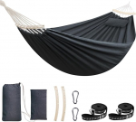 Chihee Cotton Hammock, suur, pehme, hingav Camping Hammocks, mahutab kuni 300 kg, Portable Tree Hammock koos eemaldatava Spreader Bar, Pillow, 2 tugev Webbing rihmad, 2 Carabiner konksud