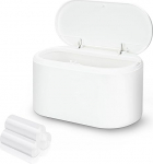 SHAIDOJIO 1 Desk Trash Can with Lid, Mini Trash Can with 90 Trash Bags, Removable Slim Trash Can for Bedroom with Lid, Small Pop Up Trash Can, Mini Trash Can for Desk,