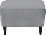 YOPOIY Velvet Ottoman Protective Cover Rectangle Stretch Ottoman Cover with Elastic Base Stool Cover Soft Furniture Protection for the Living Room &ndash; Grey-One Size