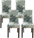 Jaotto toolikatted s&ouml;&ouml;gitoa toolidele, Stretch toolikatted s&ouml;&ouml;gitoa toolidele, Slipcovers eemaldatav Spandex pestav High Back s&ouml;&ouml;gitoa toolikatted k&ouml;&ouml;gi banketi jaoks (Leaf Style, 4 t&uuml;kki)