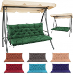 Matalde Outdoor-Kissen f&uuml;r Terrassenm&ouml;bel, Terrassenm&ouml;bel, Kissen mit R&uuml;ckenlehne und Riemen, 152,4 x 101,6 cm, 10,2 cm paks, Veranda-Schaukelkissen f&uuml;r Rasen, Hinterhof und Garten, Gr&uuml;n