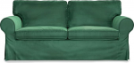 MASTERS OF COVERS diivanikate &uuml;hildub IKEA Ektorp 2-kohalise diivaniga, asenduskate, k&auml;sitsi valmistatud, 100% puuvillane (roheline, samet)