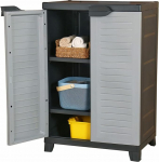 Tidyard aiakapp 2 ukse ja 3 riiuliga, t&ouml;&ouml;riistakapp, plastikust kapp, riidekapp, terrassikapp, r&otilde;dukapp, plastist, 65 x 45 x 97 cm