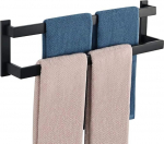 SAYAYO R&auml;tikukangas Must r&auml;tikukangas Mitmekihiline k&uuml;laliste r&auml;tikuhoidja Seinale paigaldatav roostevabast terasest topelt vannitoa r&auml;tikuhoidja vannituppa ja k&ouml;&ouml;ki 60 cm