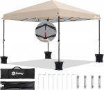 Sekey Premium Pop-Up Gazebo 3 x 3 m, veekindel, stabiilne, talvekindel, kokkupandav Gazebo 3 x 3 m paksendatud torudega, peotelk, v&otilde;istlustelk, kokkupandav, k&otilde;rgus reguleeritav 250-270 cm, khaki v&auml;rvi