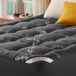 BEDLORE madratsitopper 140 x 200 cm Bambuskiust viskoosist madratsitopper venivate taskute abil 30 cm madratsile, pehme madratsitopper seljavalu leevendamiseks (tumehall)