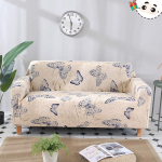 Diivan viskab diivanikatte, 1, 2, 3, 4 istekoha elastne mittelibisev kaitsekate, Spandex Stretch diivanikatted, diivanikate koos k&auml;etugede kattega diivanile (sinine liblikas, 3-kohaline)