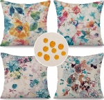 Cirzone padjakate 45 x 45 cm, 4 &otilde;uepadja komplekt, ilmastikukindel linane, Boho dekoratsioon elutuppa, aeda, r&otilde;dule.