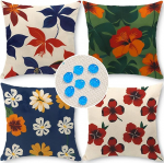 Cirzone Outdoor padjakate komplekt 4 padjakatet 45 x 45 cm Dekoratiivne elutoa linasest riidest dekoratiivse elutoa, aia, r&otilde;du jaoks.