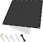 Ristk&uuml;likukujuline, 2 x 3 m, vett ja tuult l&auml;bilaskev, HDPE kangas, p&auml;ikesekaitse terrassile, aeda, r&otilde;dule, telkimisele, koos trosside ja kaablikinnitustega, must.