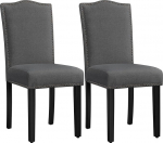 Yaheetech 2 s&ouml;&ouml;gitooli komplekt, k&ouml;&ouml;gitoolid neetidega, mitmek&uuml;lgne polsterdatud tool, maksimaalne koormus 136 kg, kaasaegne tool k&ouml;&ouml;ki/ s&ouml;&ouml;gituppa/ restorani, tumehall