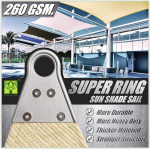 ColourTree p&auml;ikesevarju purje kolmnurkse r&otilde;ngaga, v&auml;ga vastupidav, raske, tugevdatud nurgad, 260 g/m&sup2;, vett l&auml;bilaskev kangas, beež