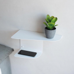 MILUKA Bedside Table White Set of 2 40 x 20 cm | Hanging Bedside Table for Double Bed | Bedside Table Children's Room | Bed Shelf for Hanging | Ideal as Sideboard Hanging, Wall Shelf White Och Shelf