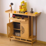 Generisch Buddha-Altartisch aus Bambus, chinesischer Meditationsschrein mit Stauraum, h&ouml;lzerner Opfertisch f&uuml;r die Heimdekoration, spirituelle Nische f&uuml;r Meditation und Gebet