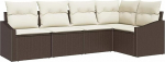 5-teiliges Garten-Sofa-Set mit Kissen in Braun aus Poly-Rattan Gartenlounge Model3346718