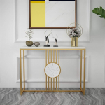 Fikseeritud konsoollauad, konsoollauad esikusse, &otilde;huke 80cm/100cm marmorist baarilaud, restoran, kohvik, k&uuml;lgmised lauad (v&auml;rv : kuldne, suurus : 100x30x80cm)