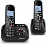 Amplicomms BigTel 1582 Duo juhtmevaba DECT-telefon, suured nupud, automaatvastajaga, lisatelefon, heliv&otilde;imendus, eriti valju helisignaal, kuuldeaparaadiga &uuml;hilduv