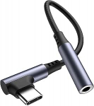 USB C auf 3,5-mm-Klinkenstecker, 90 Grad, Typ C auf 3,5 mm Kopfh&ouml;rer, Aux, digitaler Audio-Kopfh&ouml;rer-Adapter, Aux auf USB-C-Kopfh&ouml;rer-Adapter f&uuml;r Samsung Galaxy Pixel, iPad Pro, Huawei, Xiaomi (lila)
