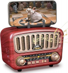 PRUNUS J-180 AM/FM/SW Retro raadio Bluetooth 5.0-ga, Nostalgia raadio v&auml;ike 1800 mAh akuga, toetab USB/TF/AUX funktsiooni, suure 5 W k&otilde;lariga, kohverraadio, k&ouml;&ouml;giraadio kontorisse, koju