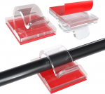 MMOBIEL 240 isekleepuva kaablihoidiku pakend - kaabli korraldaja l&auml;bipaistvad kaabliklambrid - kaablijuhtimine laua, seina, auto, elektrijuhtmete jms jaoks. - Juhtmete korraldaja l&auml;bim&otilde;&otilde;t 6,5 mm