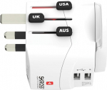 SKROSS Country Plug Pro Light USB World (2xA) valge