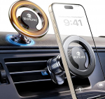 Mobiiltelefonihoidja MagSafe [44 tugevat magnetit] ventilatsiooni auto [360&deg; p&ouml;&ouml;ratav] magnet, autokinnitus iPhone 15/14/13/12 Pro Max Plus Mini, MagSafe &uuml;mbris