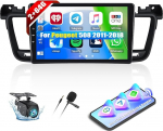 [2G + 64G] Android 13 autoraadio Peugeot 508 2011-2018 koos Carplay Android autoga, 9-tolline puuteekraaniga raadio Bluetooth GPS WiFi FM/RDS peeglilink + AHD ja mikrofon tagantvaate kaamera