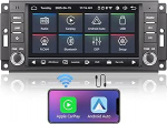 Linux Autoraadio Flash Start Jeep Wrangleri raadio 2007-2018 Chrysler Dodge Ram 1500 | Traadita CarPlay/Android Car/Bluetooth/FM/AM/RDS/USB | DSP 100W