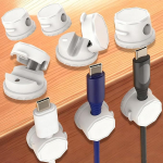 Magnetische drehbare Kabelhalter-Clips, wei&szlig;, Kabel-Organizer f&uuml;r Schreibtisch, Auto, Wand, K&uuml;che, 24 mm x 19 mm, 8 St&uuml;ck