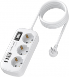 USA adapteripesa, 7 in 1 adapter USA Saksamaa pistik USB C (3.4A), kolmekordne pistikupesa 1.5 m kaabliga reisimisadapter USA, 1250 W USA-EL adapter Kanada B-t&uuml;&uuml;pi reisipistik Ameerikas/Mehhikosse