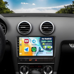 SIXWIN 4+64G Android 13 autoraadio koos CarPlay / Android Car / Mirror Link Audi A3 2003-2013.9-tollise HD puuteekraaniga toetab WiFi GPS Bluetooth 5.0 FM / RDS 32EQ + tagurduskaamera