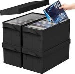 8 Pack DVD hoiukarbid 40 x 20 x 15 cm kaanega, 50 DVD-d Jewel Cases, 85 DVD-d Slim Cases ja 220 plaati CD Cases Organizer CD ja DVD musta v&auml;rvi korpusesse