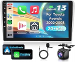 2G & 64G VECHTEL 9-tolline autoraadio Toyota Avensis T25 2002-2008 koos Carplay Android Car Wireless, Android 15, puuteekraaniga Bluetooth HiFi/RDS/FM raadio, WiFi Navi/AHD tagurduskaamera
